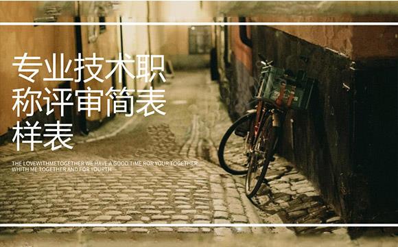 专业技术职称评审简表样表